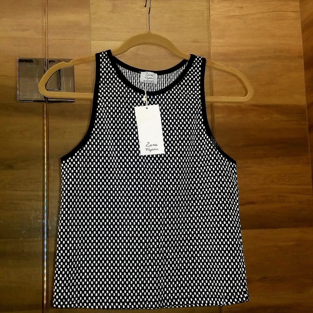 Zara - Black and white checkered tank